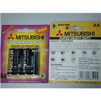 Mitsubishi super heavy duty AA R6 dry battery