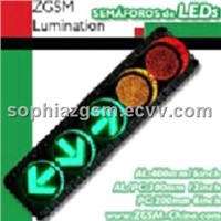 LED Traffic Lights-5 Units-Red Yellow Round Plus 3 Arrow Green