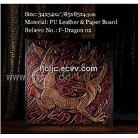 FREE SHIP!!! Home Decor,Abstract Painting Leather Board Relievo Oil Painting,Handmade