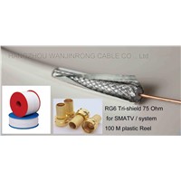 Bulk RG-6 Coax Cable with Quad Shielding ; F connectots