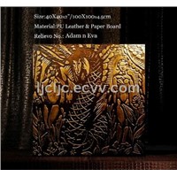 Home Decor,Abstract Painting Leather Board Relievo Oil Painting (Handmade40)