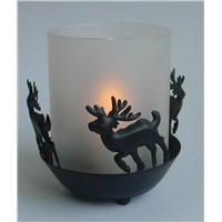 Glass and Metal Deer Candle Stand