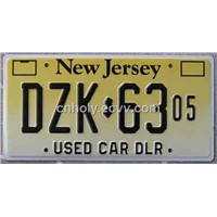 New Jersey License plate