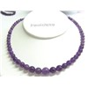 4-12mm natural Round Amethyst Necklace