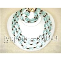 13-17.5mm Blue Gemstone Amethyst Necklace Set