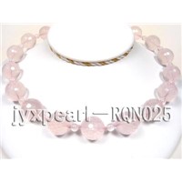18mm Round Faceted Rose Quartz Necklace
