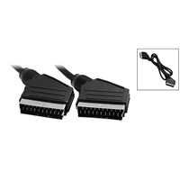 Scart to Scart Extention Cord Cable Connector Black