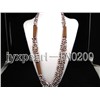 4-5mm Multicolor Round FW Pearl &irregular Crystal Opera Necklace