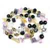 Natural Multicolor Crystal with Black Agate Necklace