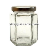 Hexagonal Glass Jar