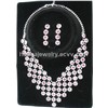 Wedding Bridal Crystal Necklace Earrings Jewelry Set 02