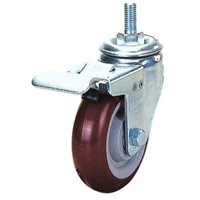 Link Pin Swivel Unilateral Braking Castor Wheel