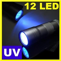 12 LED UV Ultra Violet Lamp Torch Flashlight for Camping