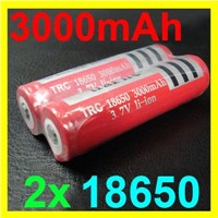2 PCS 18650 3000mAh Protected Li-ion Battery 3.7V Torch Flashlight