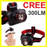 CREE LED 300LM Adjustable Focus Headlamp Flashlight