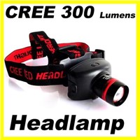 CREE LED 300LM Adjustable Focus Headlamp Waterproof  Use 3xAAA Battery