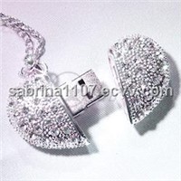 Crystal &amp;amp; jewellery Heart USB Flash Disk