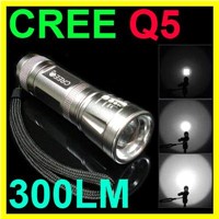 CREE Q5 LED Zoomable Adjustable Focus 3 Modes Aluminum Alloy Flashlight Torch Ultra B