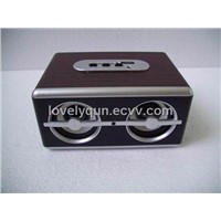 Portable SD/MMC/USB/FM Radio Wood Speaker