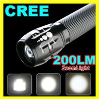 Zoomable 3 Mode CREE LED Aluminum Flashlight Torch