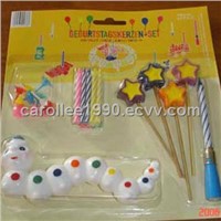 Assorted Color Spiral Match Star &amp;amp; Musical Birthday Party Candles (H87)