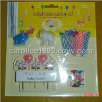 Heart Shape Head Small Spiral Assorted Color Birthday Party Candles Match with Animals H79