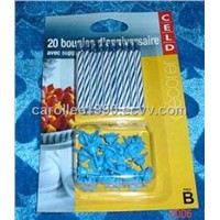 Small Spiral Blue Birthday Party Candles H70