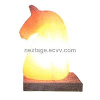 Horse Neck Shape Salt Lamp with Wooden Base