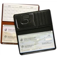 Leather Cheque Book & Passport Holder
