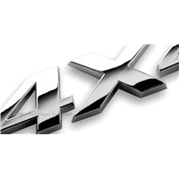 Car Emblem 4X4 Branding in Silver Chrome