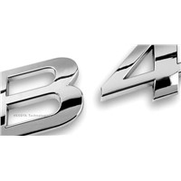 Car Emblem B4 in Silver Chrome