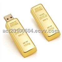 Gold Bar USB Flash Drive, USB Memory Stick/Disk