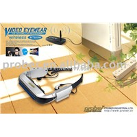 Wireless Video Glasses with 80 Inch Wide Virtual Screen 3D Display