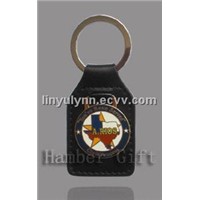 Leather and Metal Keychain