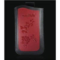 Wanjia Black Red Mobile Leather Case, Phone Covering