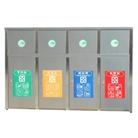 Four-Compartment Stainless Steel Recycle Bin (TH4-110SB)