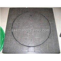 Manhole Cover Square Frame with Inner Round