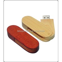 2GB Gift Swivel Wood USB Flash Drives