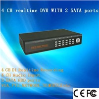 H.264 DVR with 2 SATA 4 CH D1 realtime 4 CH AUDIO ST3504E