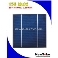 6x6 Poly-crystalline Silicon 15.0% (3.65w) solar cell from Taiwan