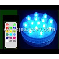 Waterproof LED Light with Remote Control--14 LED Multicolor