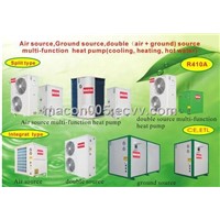 Air source / ground source /Double source multi-function heat pump