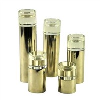 Aluminium Cylinder Candleholder with Crystal Glass in Five Sizes