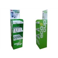 Cardboard Display Stand Green ECO Cup Display Stands ENTD001