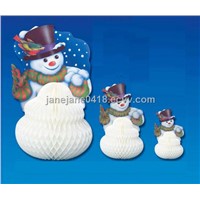 Christmas honeycomb decoration with beaufiful snowman design