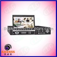 H.264 network 4CH digital video recorder with 7&amp;quot; monitor