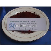 Iron oxide red for Mn-Zn soft magnetic ferrite