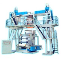 Multilayer co-extrusion bottom blow water cooling blown film assembling unit