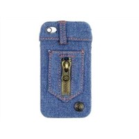 iPhone 4 Jeans Series Hard Case Cover I4-065 real jean cloth coating+plastic hard case