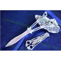 spider B01P silver steel butterfly pocket knives